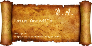 Matus András névjegykártya